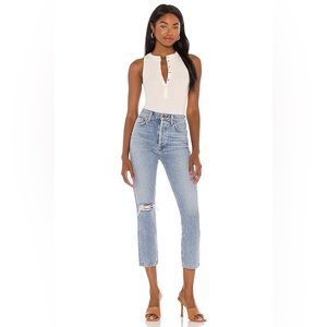AGOLDE Riley High Rise Straight Crop in Endeavor Size 26